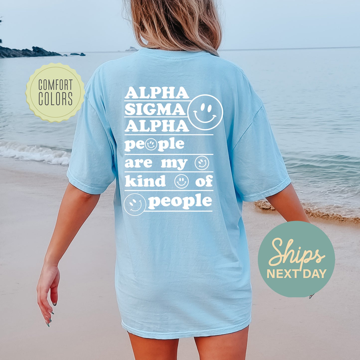 Alpha Sigma Alpha My Kind of People Comfort Colors Sorority T-shirt _ 33264g