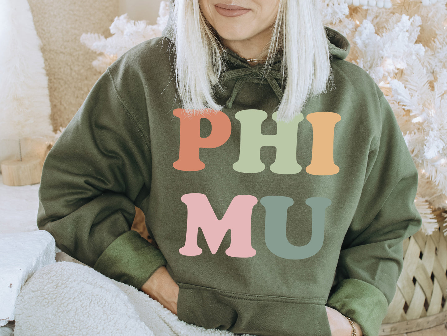 Phi Mu Bright and Proud Sorority Hoodie _ 432g