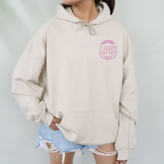 Alpha Phi Stamped Sorority Hoodie _ 39116g