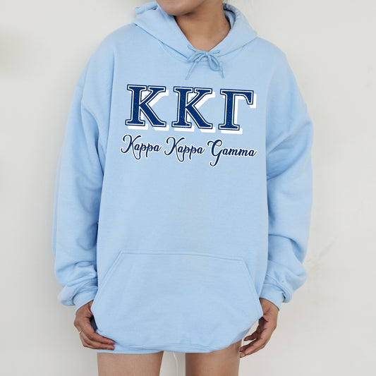 Kappa Kappa Gamma Greek Colors Sorority Hoodie _ 36086g
