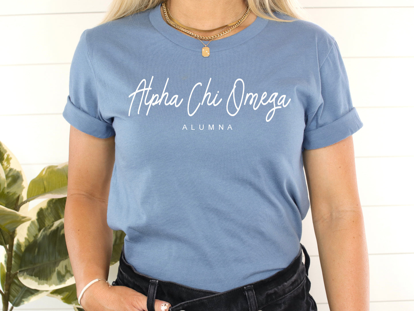 Alpha Chi Omega Flashy Alumna Sorority T-shirt _ 2525g