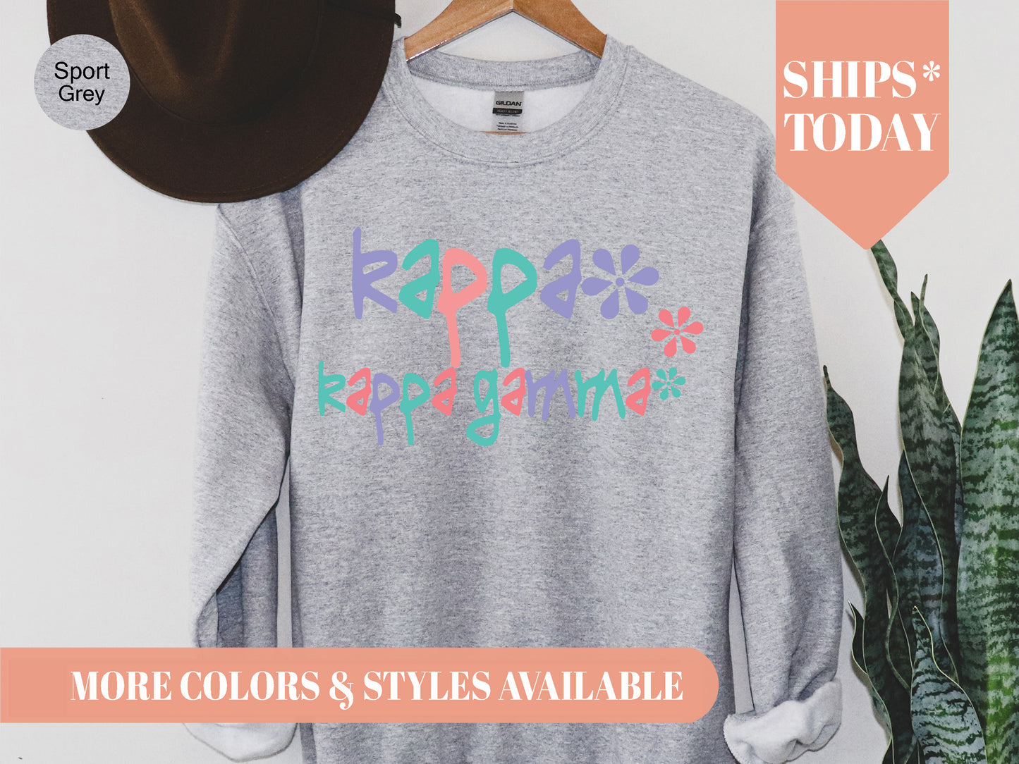 Kappa Kappa Gamma Colorful Floral Sorority Sweatshirt _ 2620g