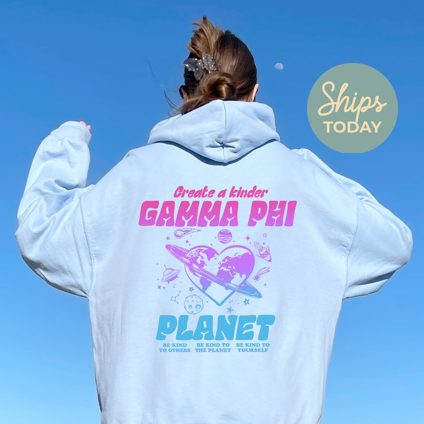 Gamma Phi Beta Ombre Worlds Sorority Hoodie _ 35555g