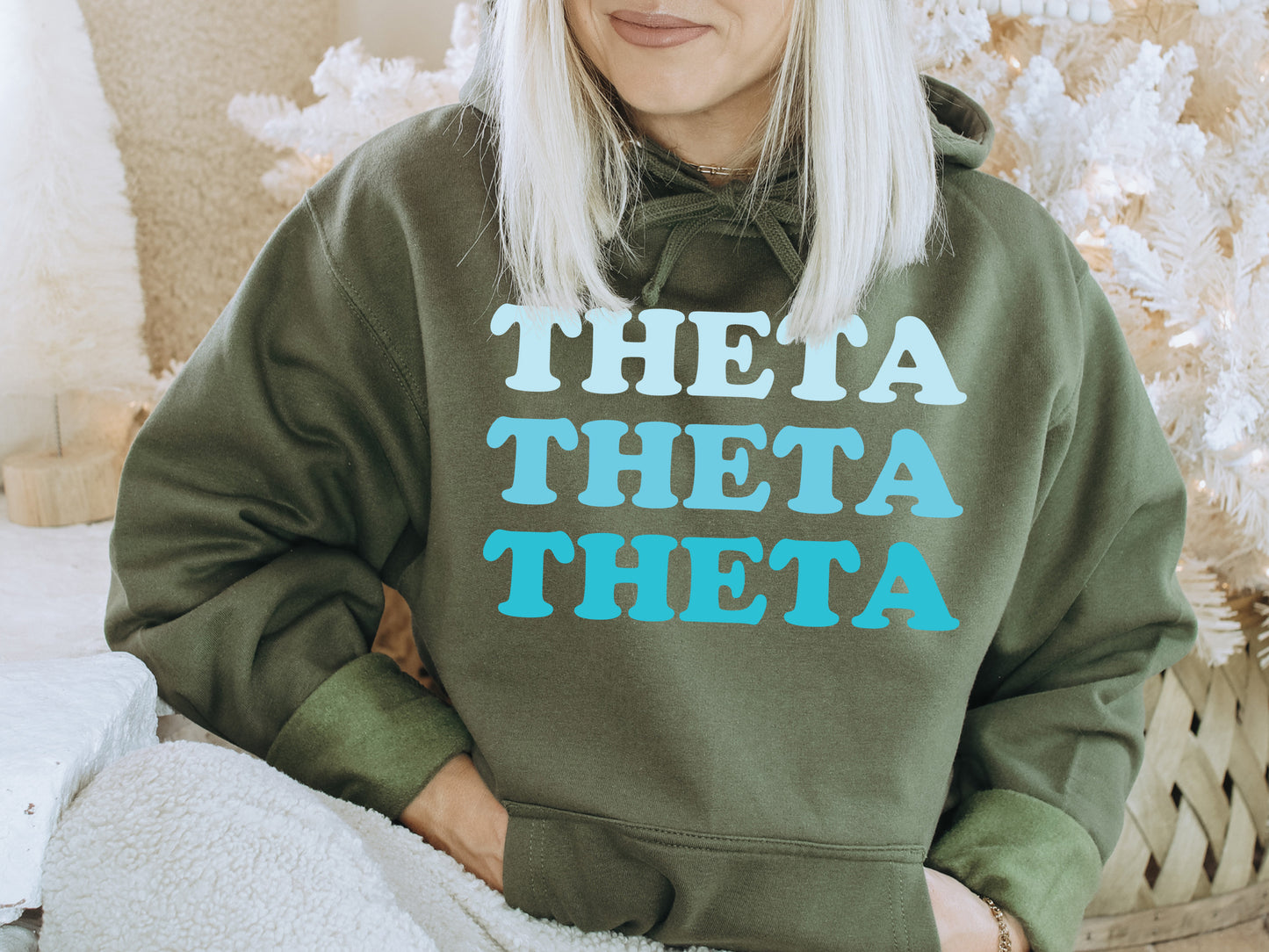 Kappa Alpha Theta Touch of Blue Sorority Hoodie _ 2592g