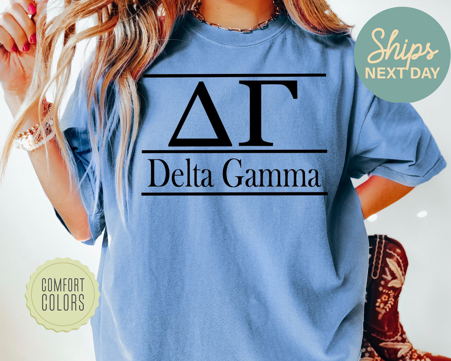 Delta Gamma Bold Statement Comfort Colors Sorority T-shirt _ 295g