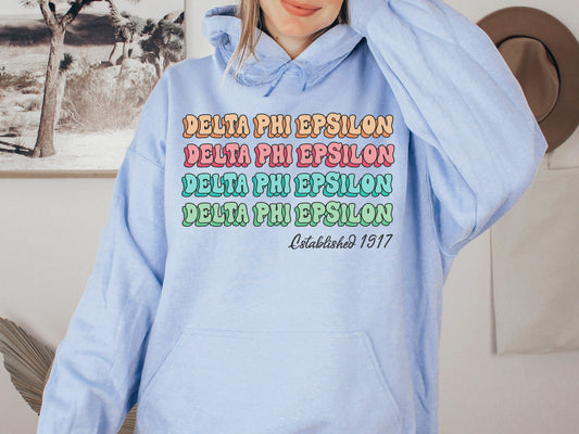 Delta Phi Epsilon Lucy Sorority Hoodie _ 270g