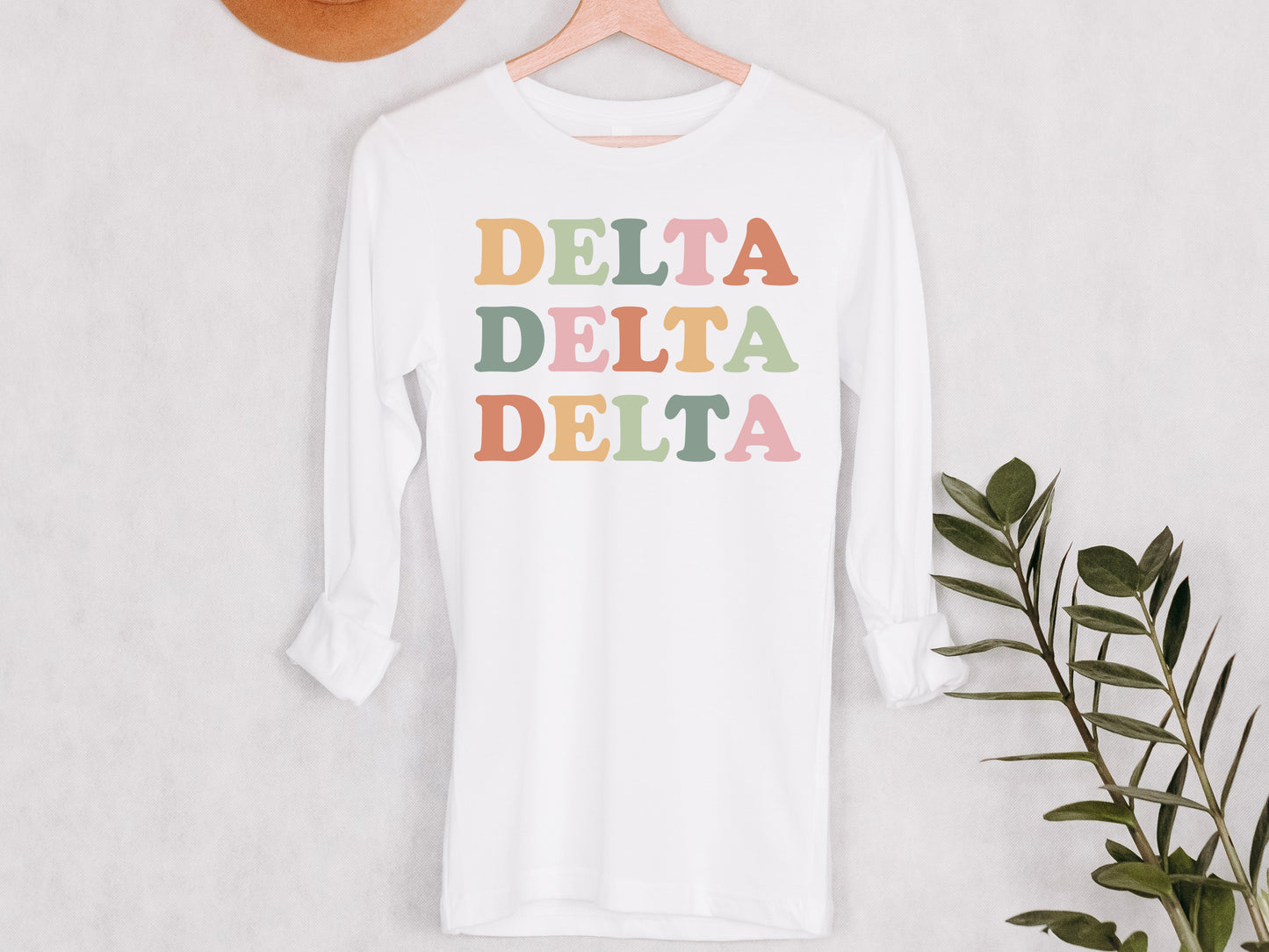 Delta Delta Delta Bright and Proud Sorority Long Sleeve T-shirt _ 424g