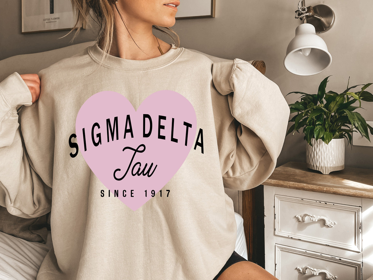 Sigma Delta Tau Pretty in Pink Sorority Sweatshirt _ 461g
