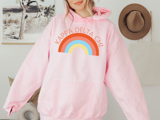 Kappa Delta Chi Colorful Rainbow Sorority Hoodie _ 3458g