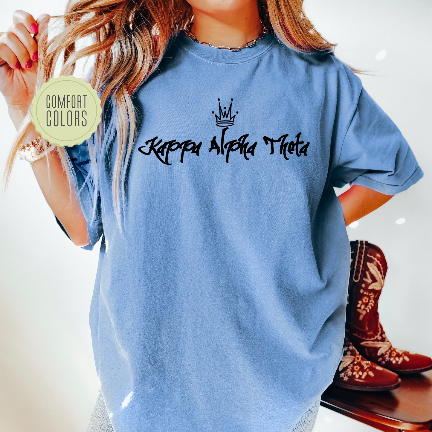 Kappa Alpha Theta Queen Comfort Colors Sorority T-shirt _ 2462g