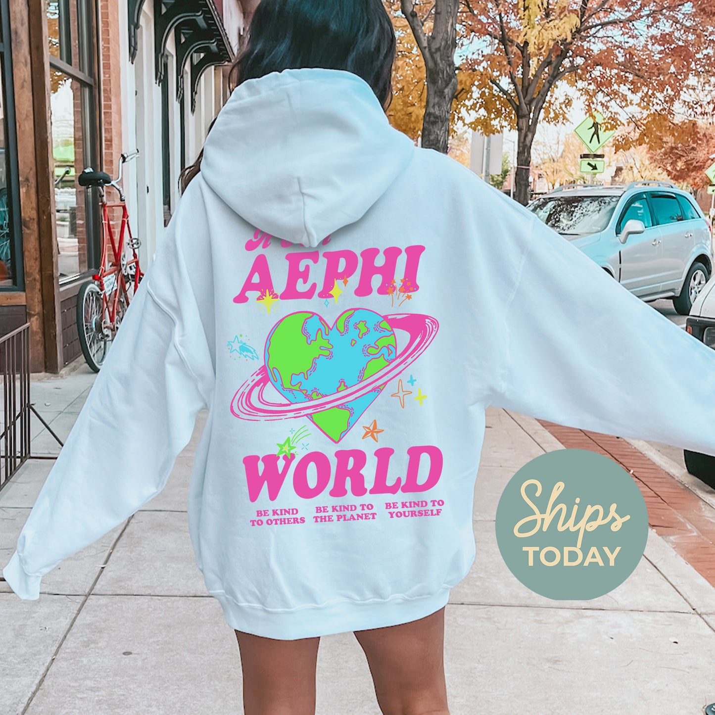 Alpha Epsilon Phi Pink Planet Sorority Hoodie _ 34232g