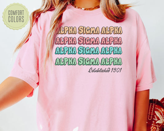Alpha Sigma Alpha Lucy Comfort Colors Sorority T-shirt _ 264g