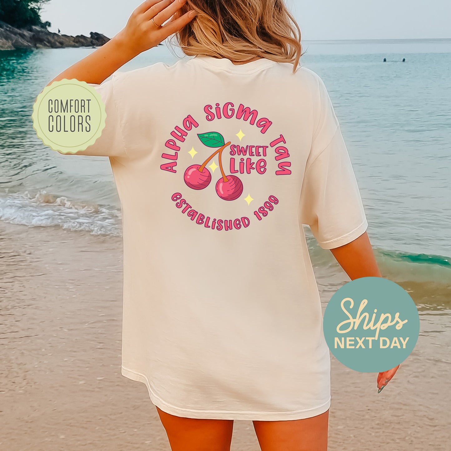 Alpha Sigma Tau Sweet Like Cherry Comfort Colors Sorority T-shirt _ 32036g