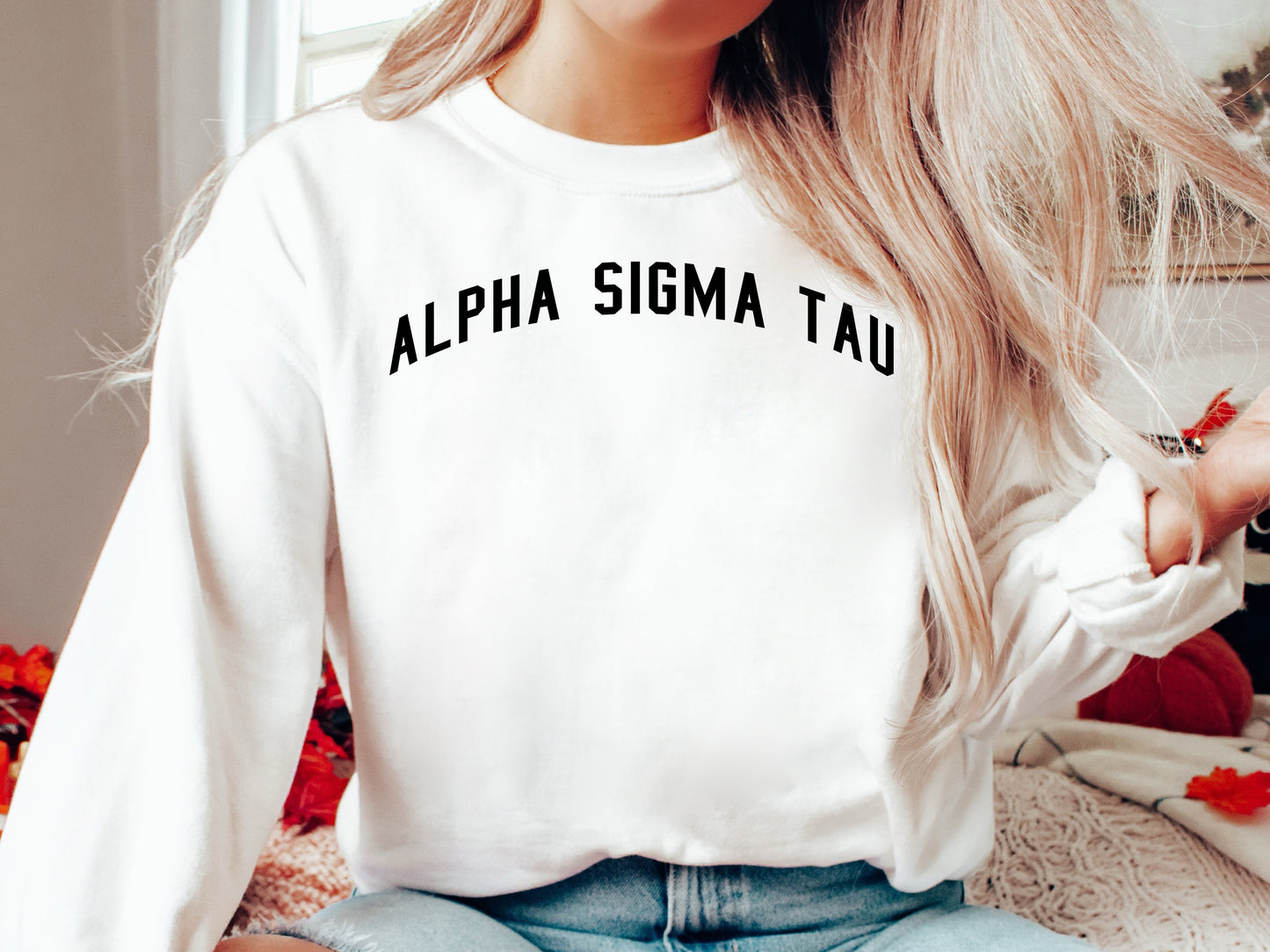 Alpha Sigma Tau Just Bold Sorority Sweatshirt _ 2376g