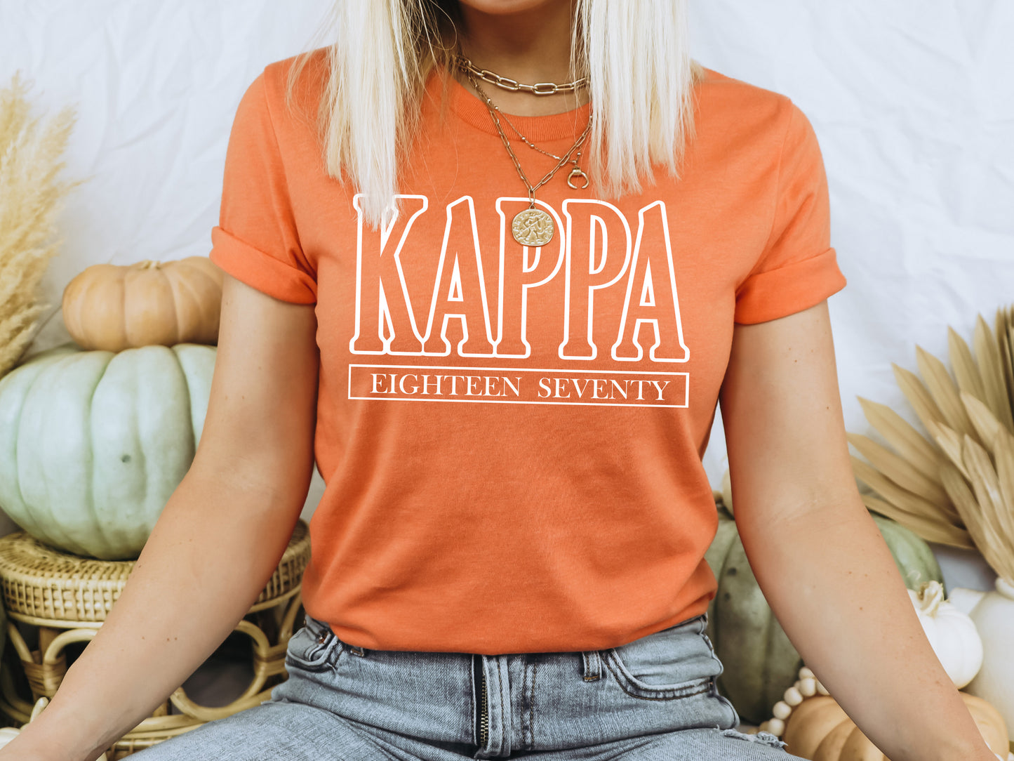 Kappa Kappa Gamma Stencil Stacked Sorority T-shirt _ 2151g