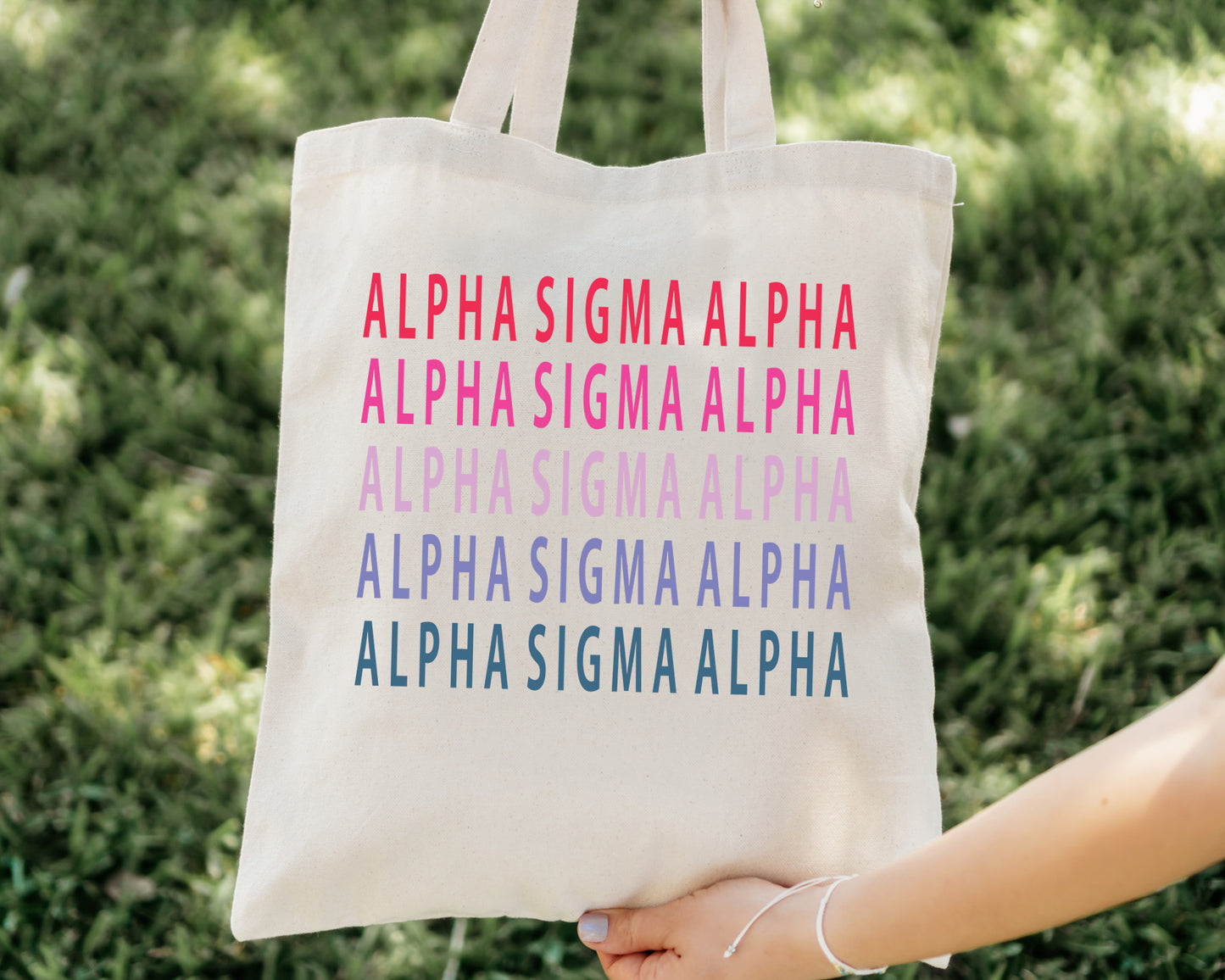 Alpha Sigma Alpha Bright and Stacked Sorority Tote Bag _ 34391g