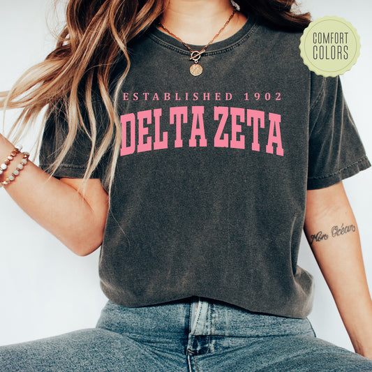 Delta Zeta Bold Letters Comfort Colors Sorority T-shirt _ 35133g