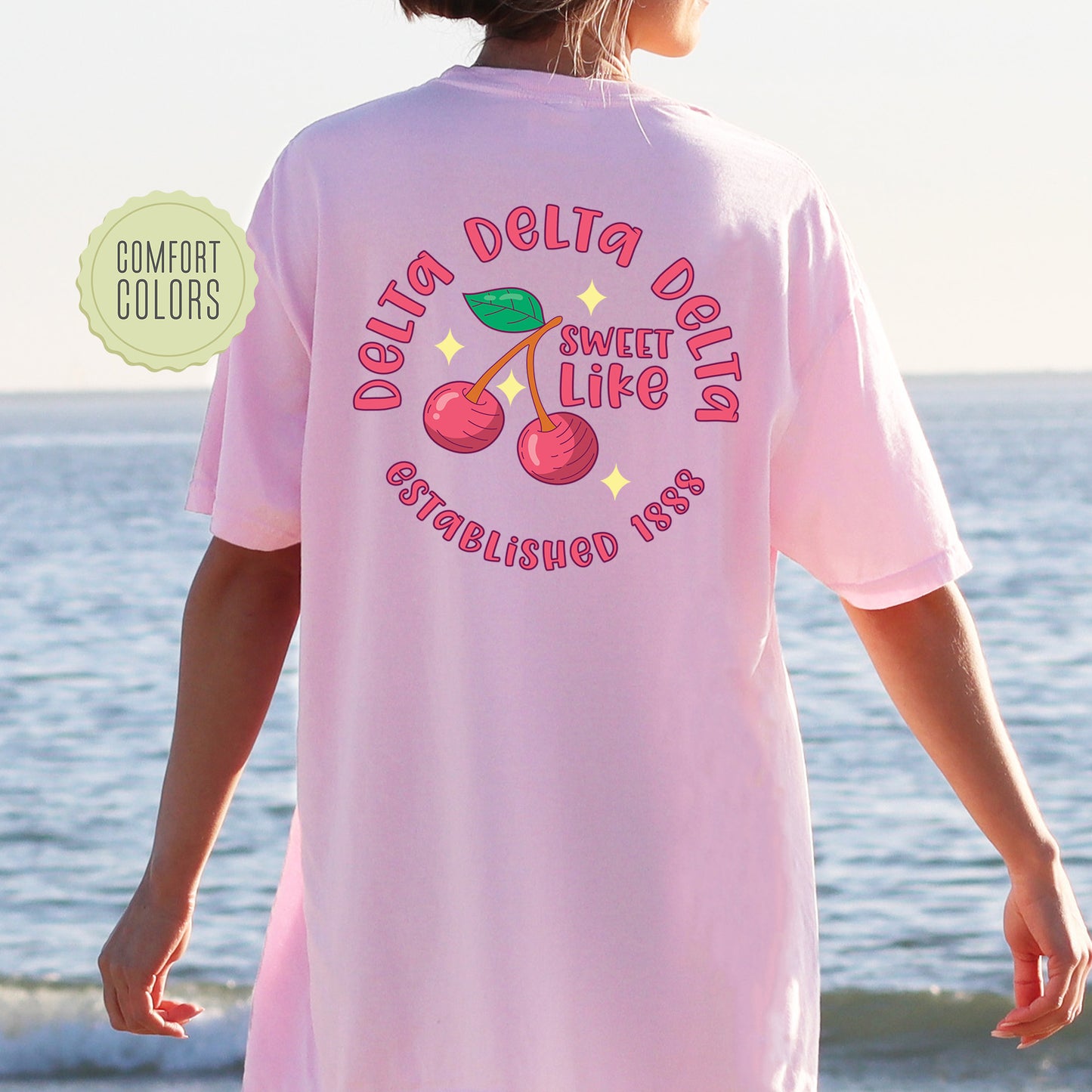 Delta Delta Delta Sweet Like Cherry Comfort Colors Sorority T-shirt _ 32039g
