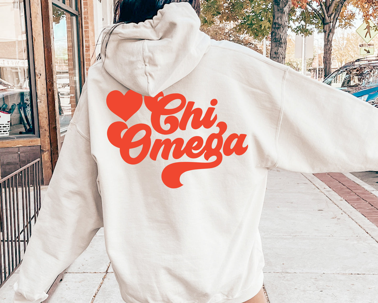 Chi Omega Red Heart Sorority Hoodie _ 33355g