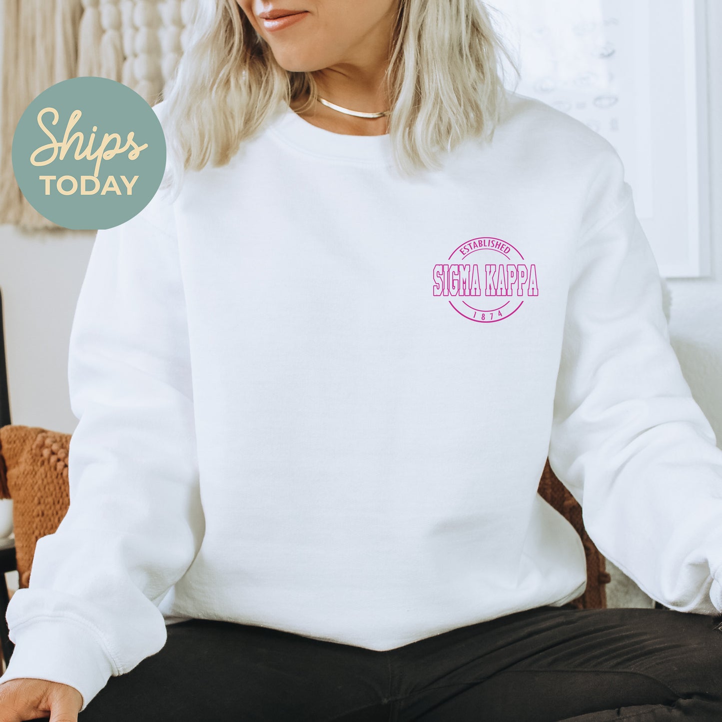Sigma Kappa Stamped Sorority Sweatshirt _ 39134g