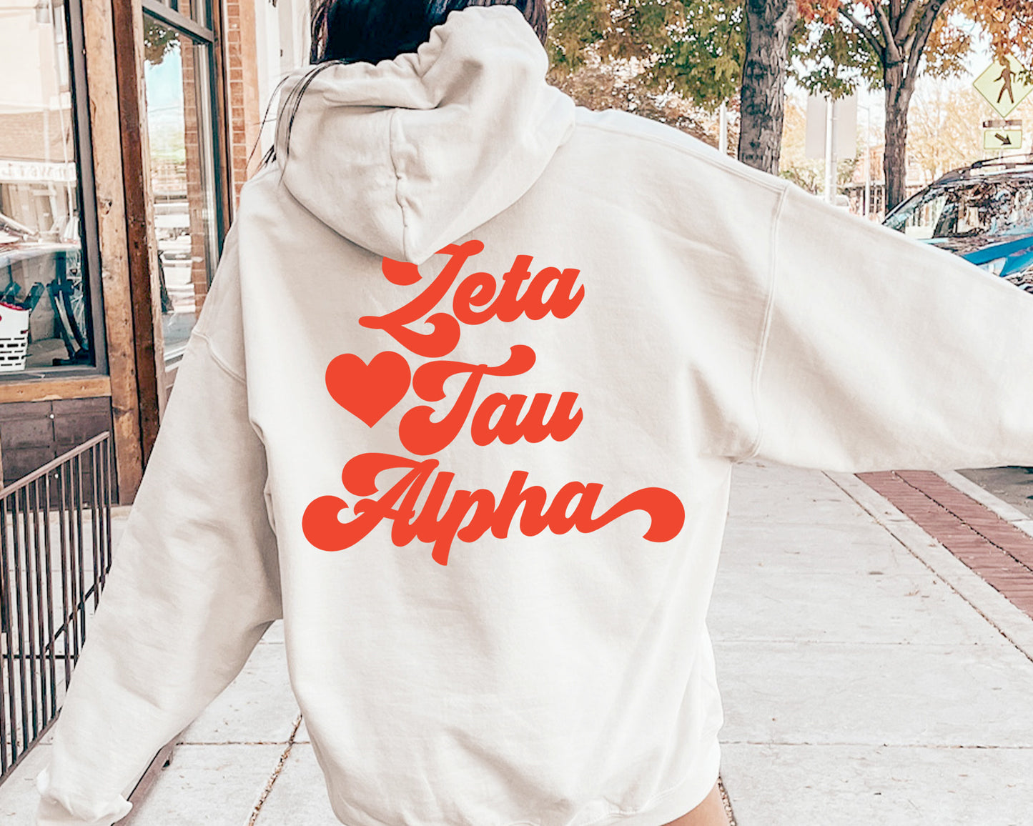 Zeta Tau Alpha Red Heart Sorority Hoodie _ 33371g