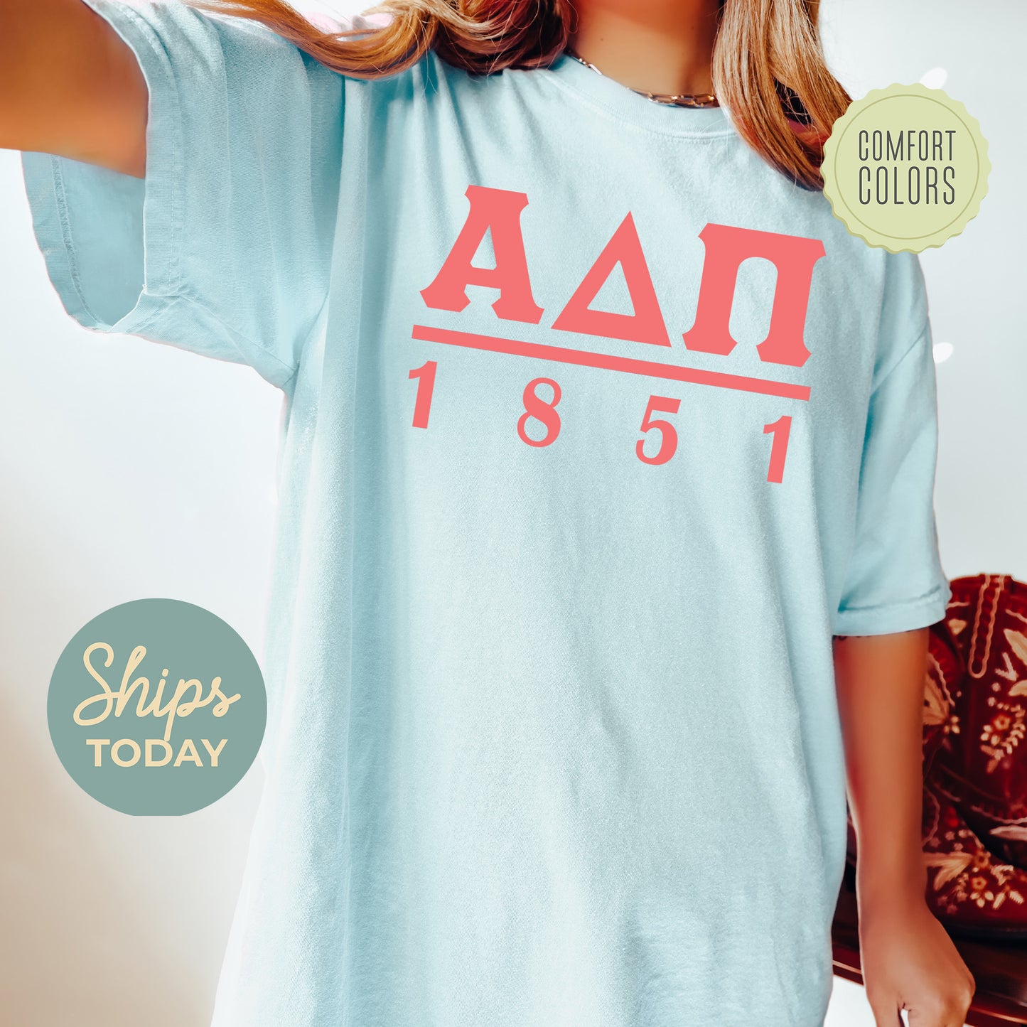 Alpha Delta Pi Monochromatic Comfort Colors Sorority T-shirt _ 30844g