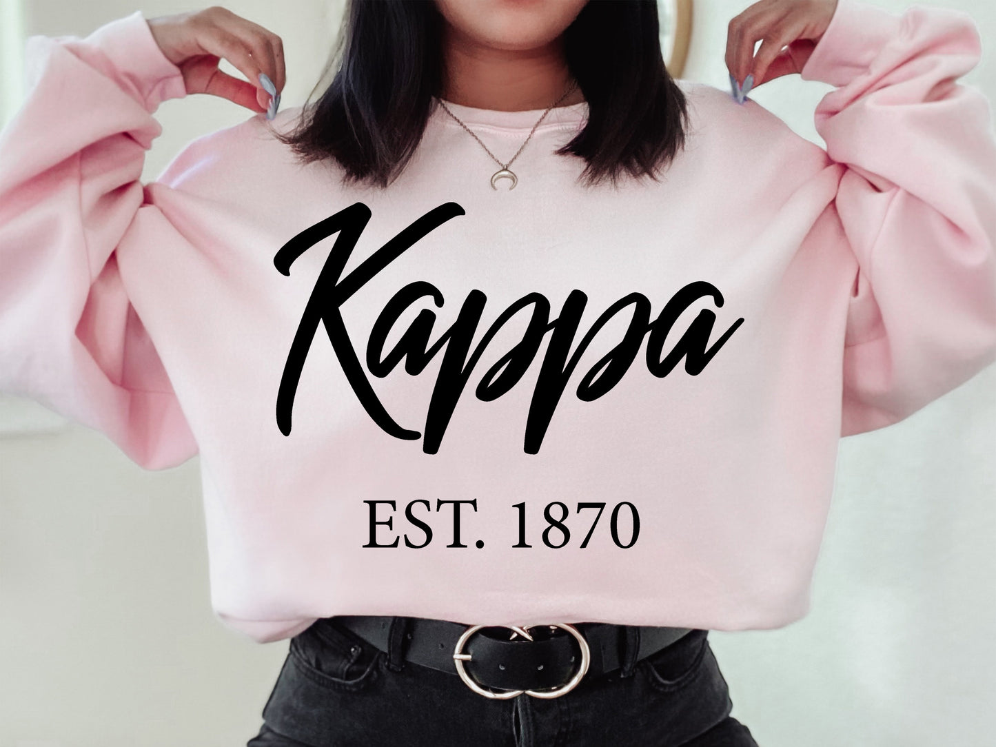 Kappa Kappa Gamma Black Flowy Sorority Sweatshirt _ 94g