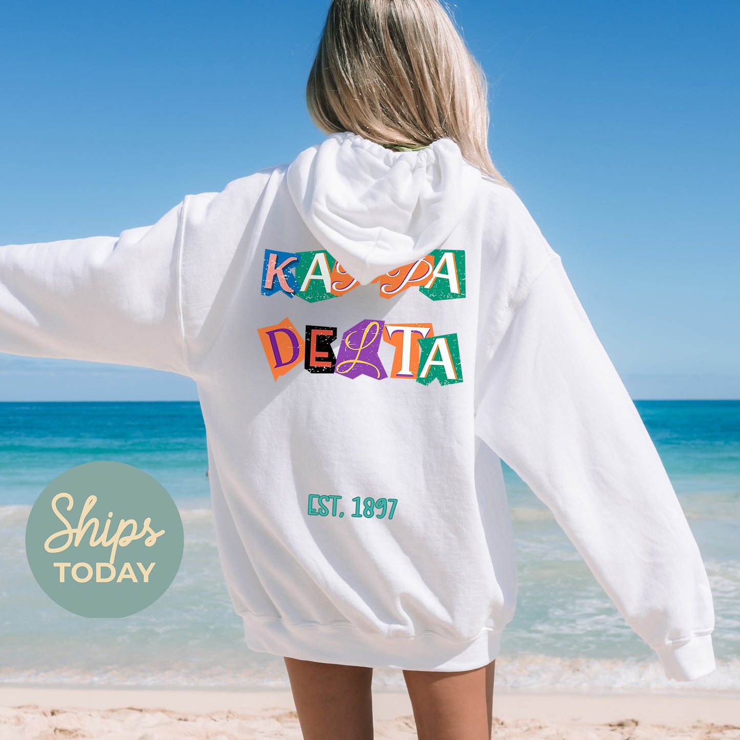 Kappa Delta Letter Cuts Sorority Hoodie _ 35903g