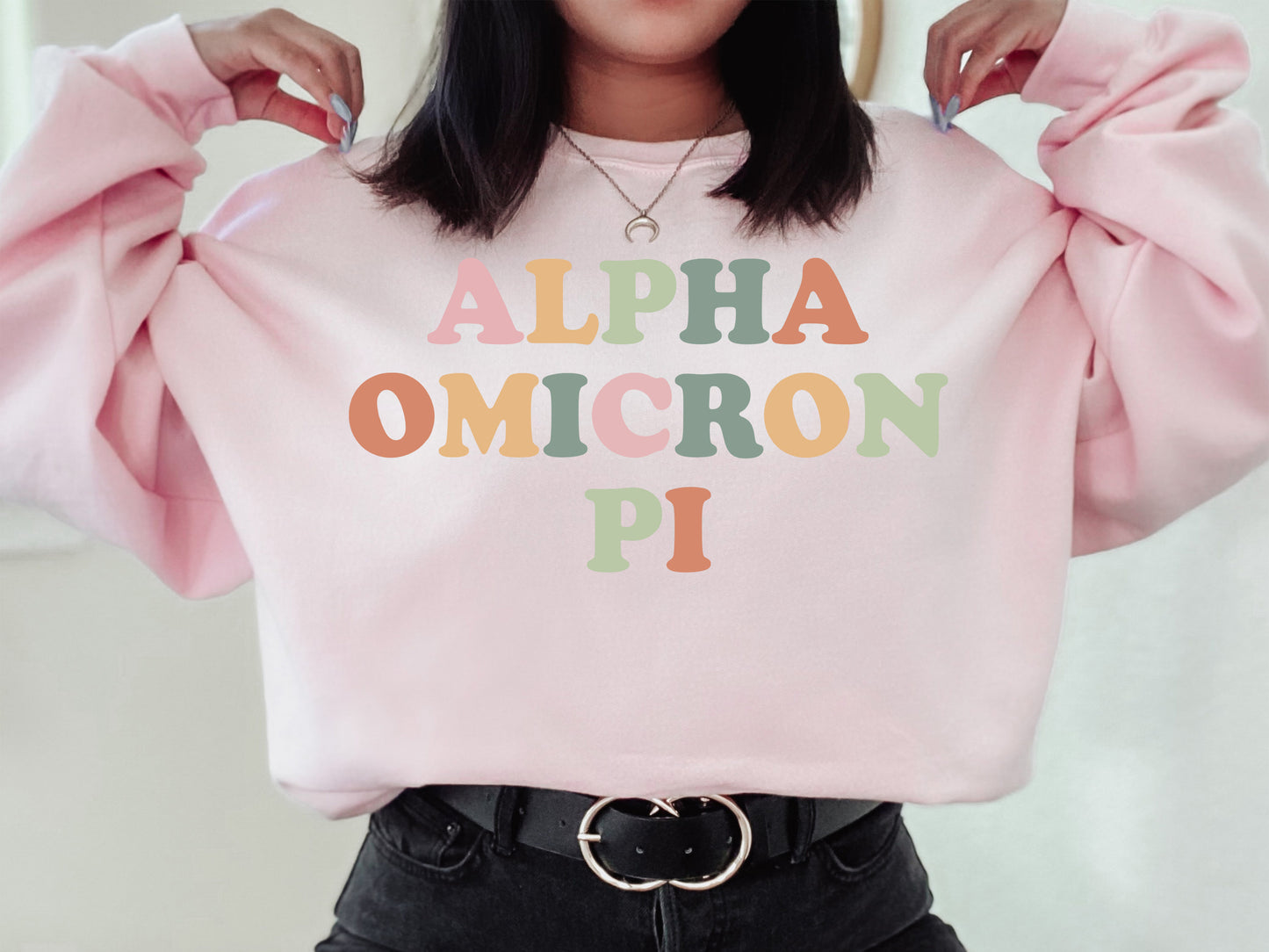Alpha Omicron Pi Bright and Proud Sorority Sweatshirt _ 418g
