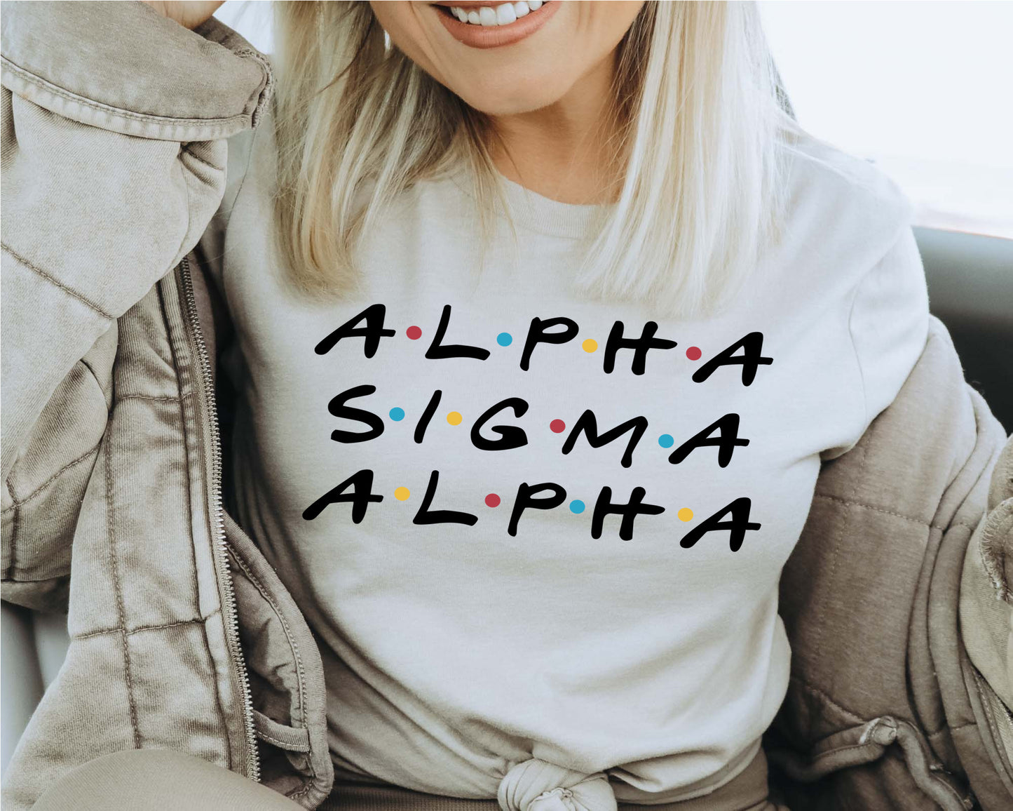 Alpha Sigma Alpha Friends Frenzy Sorority T-shirt _ 30652g