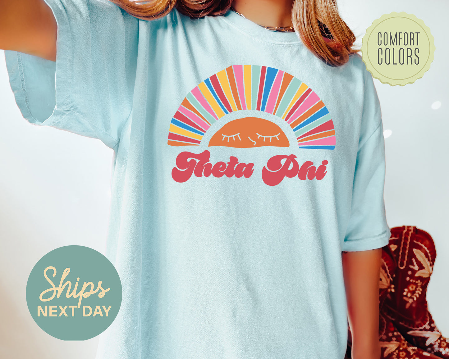 Theta Phi Alpha Sunshine Comfort Colors Sorority T-shirt _ 3331g
