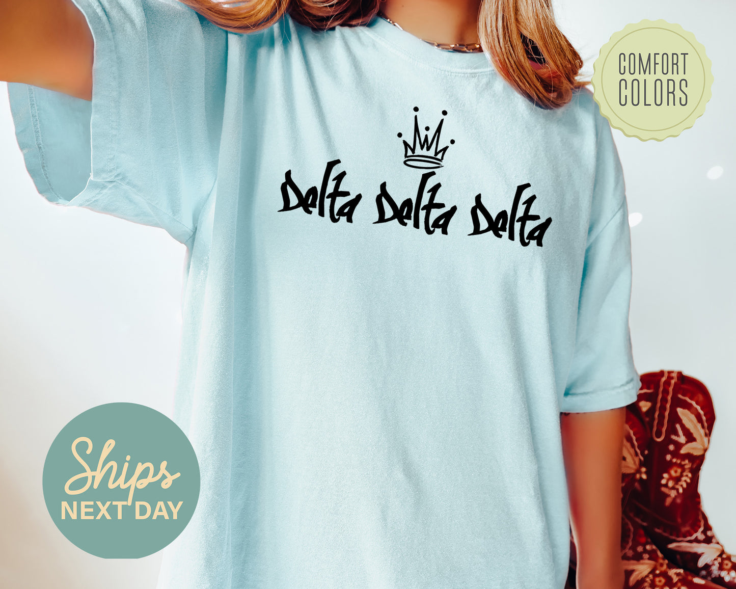 Delta Delta Delta Queen Comfort Colors Sorority T-shirt _ 2458g