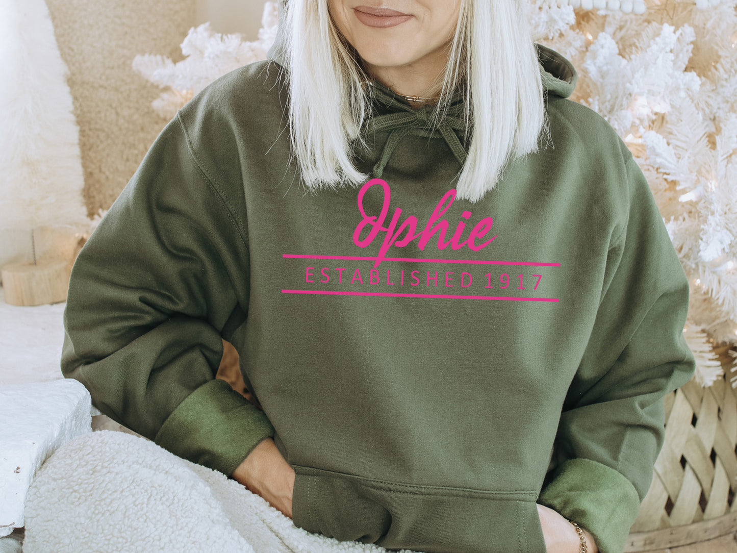 Delta Phi Epsilon All Pink Sorority Hoodie _ 764g