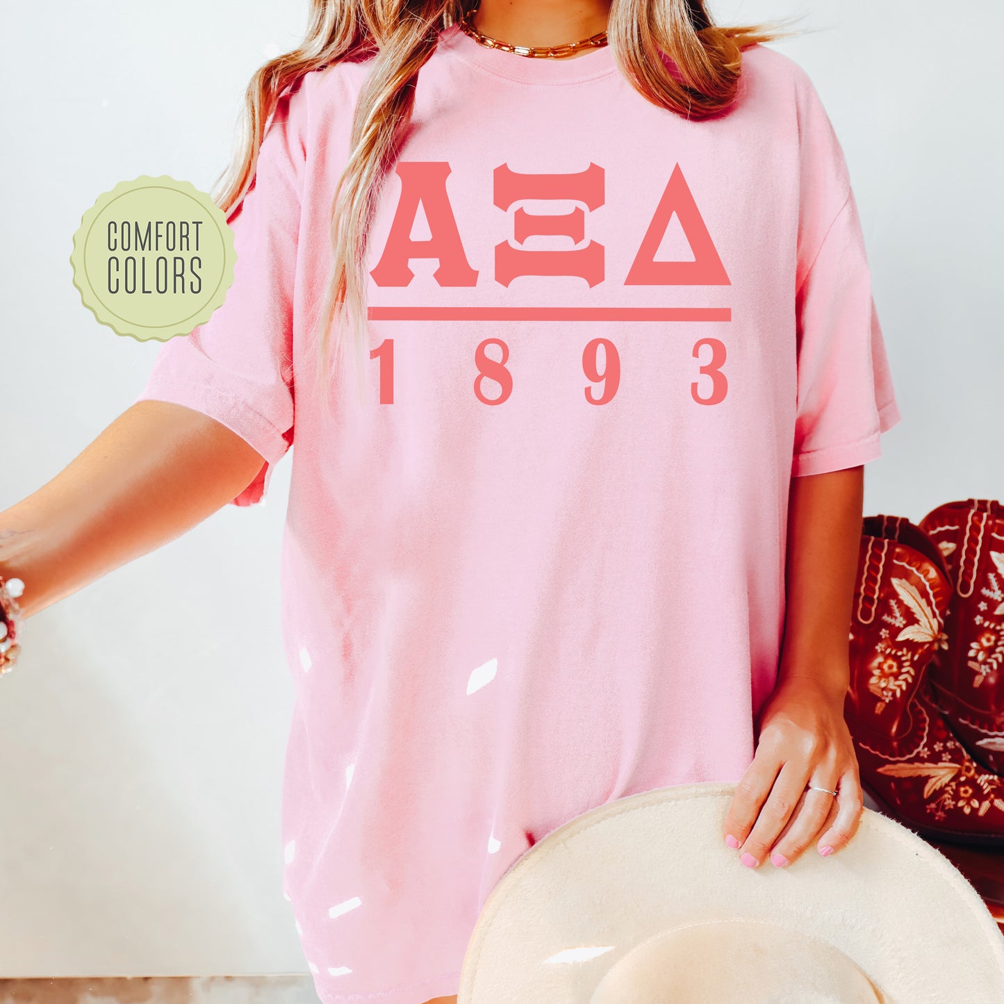 Alpha Xi Delta Monochromatic Comfort Colors Sorority T-shirt _ 30851g