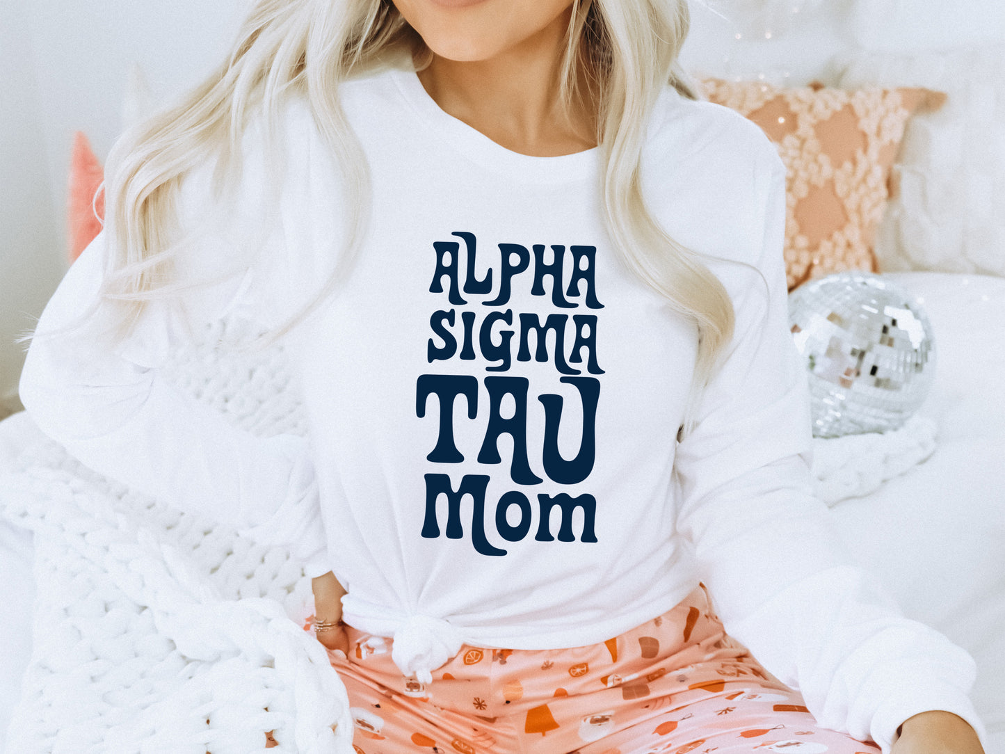 Alpha Sigma Tau Got it from my Mom Sorority Long Sleeve T-shirt _ 3078g