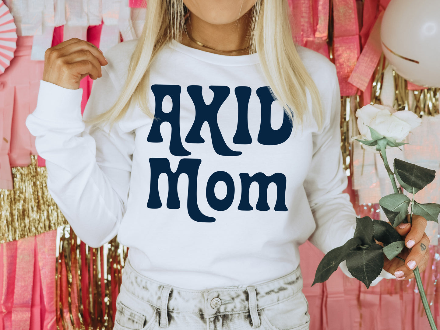 Alpha Xi Delta Got it from my Mom Sorority Long Sleeve T-shirt _ 3079g