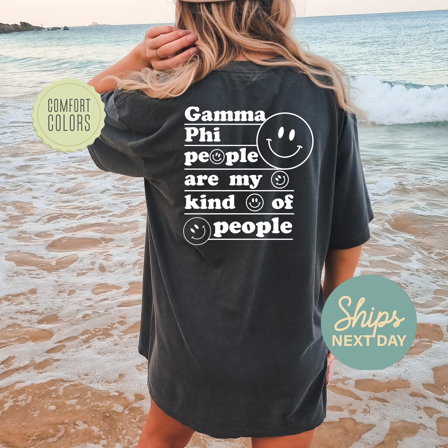 Gamma Phi Beta My Kind of People Comfort Colors Sorority T-shirt _ 33272g