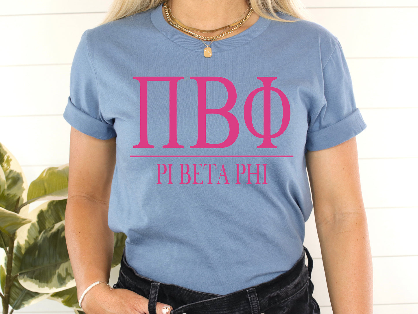 Pi Beta Phi Loud Letters Sorority T-shirt _ 486g