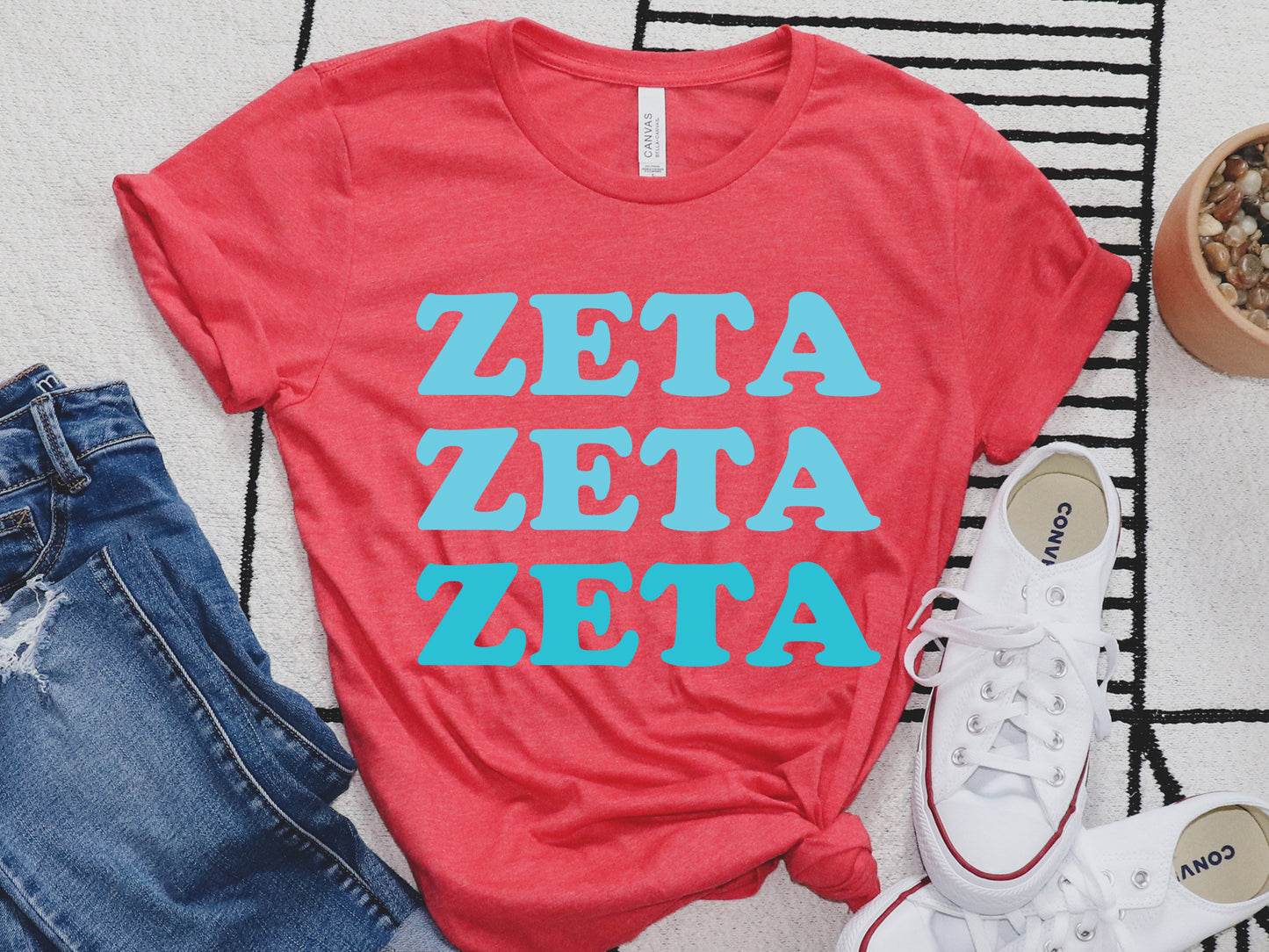 Zeta Tau Alpha Touch of Blue Sorority T-shirt _ 2602g
