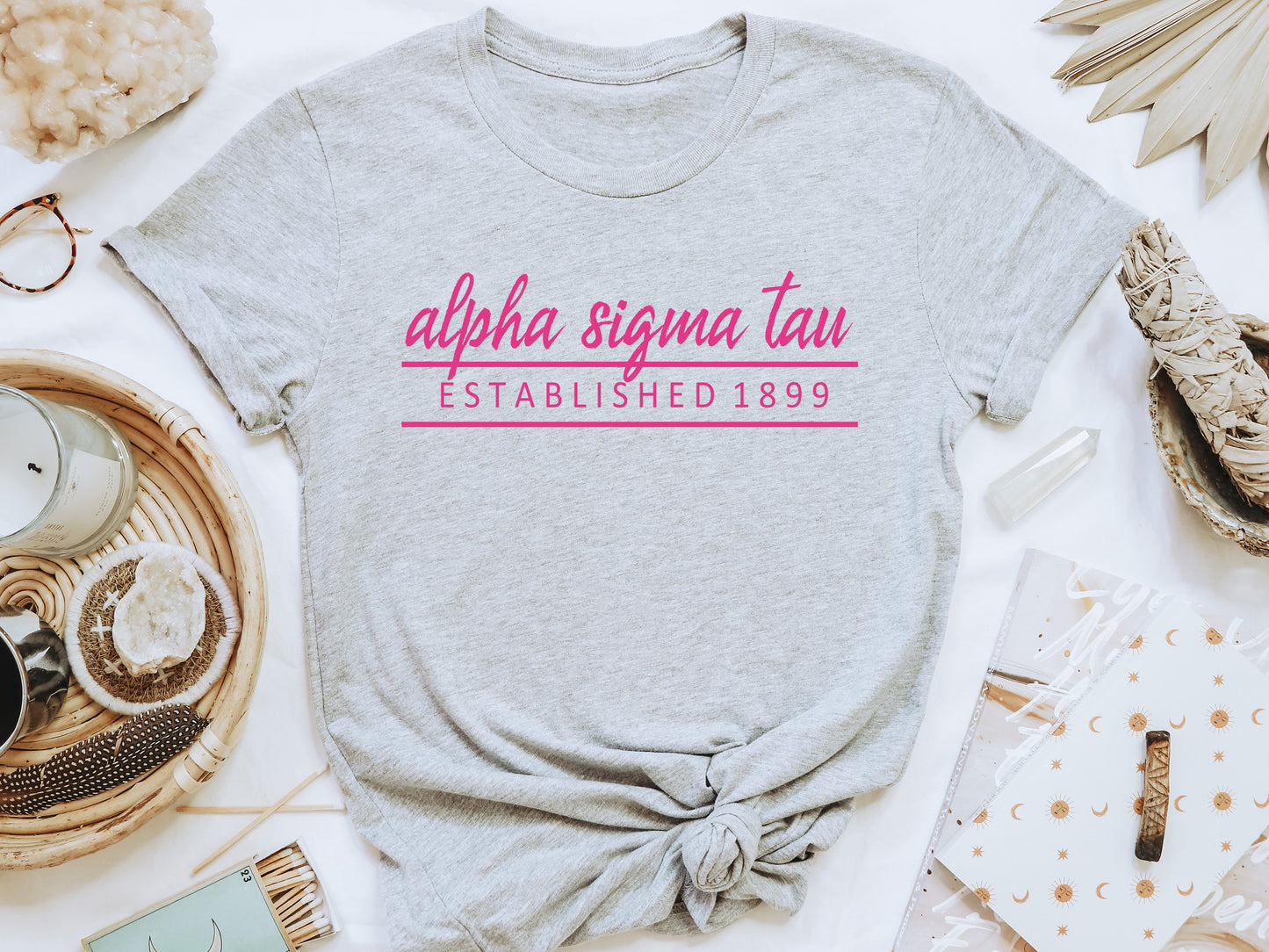 Alpha Sigma Tau All Pink Sorority T-shirt _ 759g