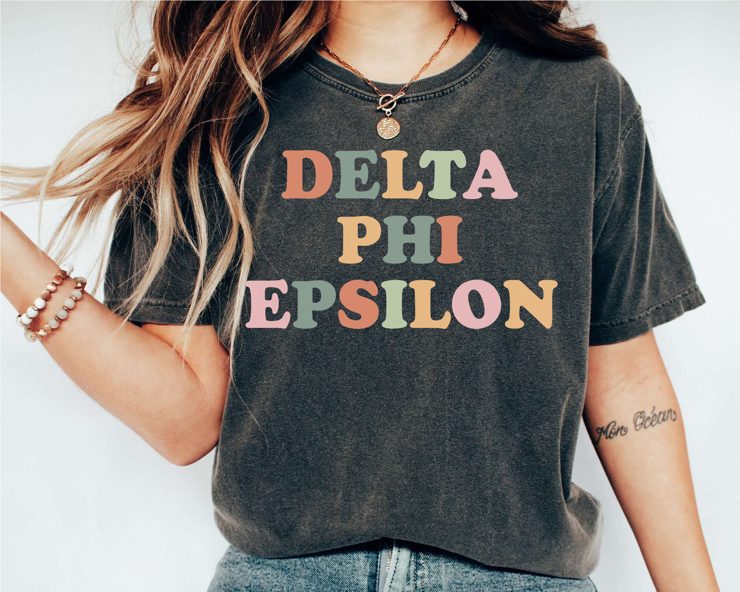 Delta Phi Epsilon Bright and Proud Sorority T-shirt _ 426g