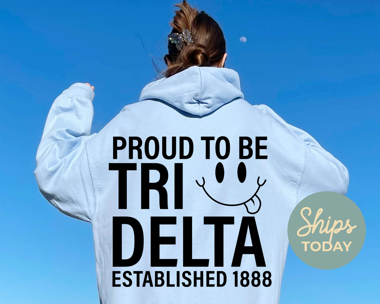Delta Delta Delta Proud to Be Sorority Hoodie _ 33138g