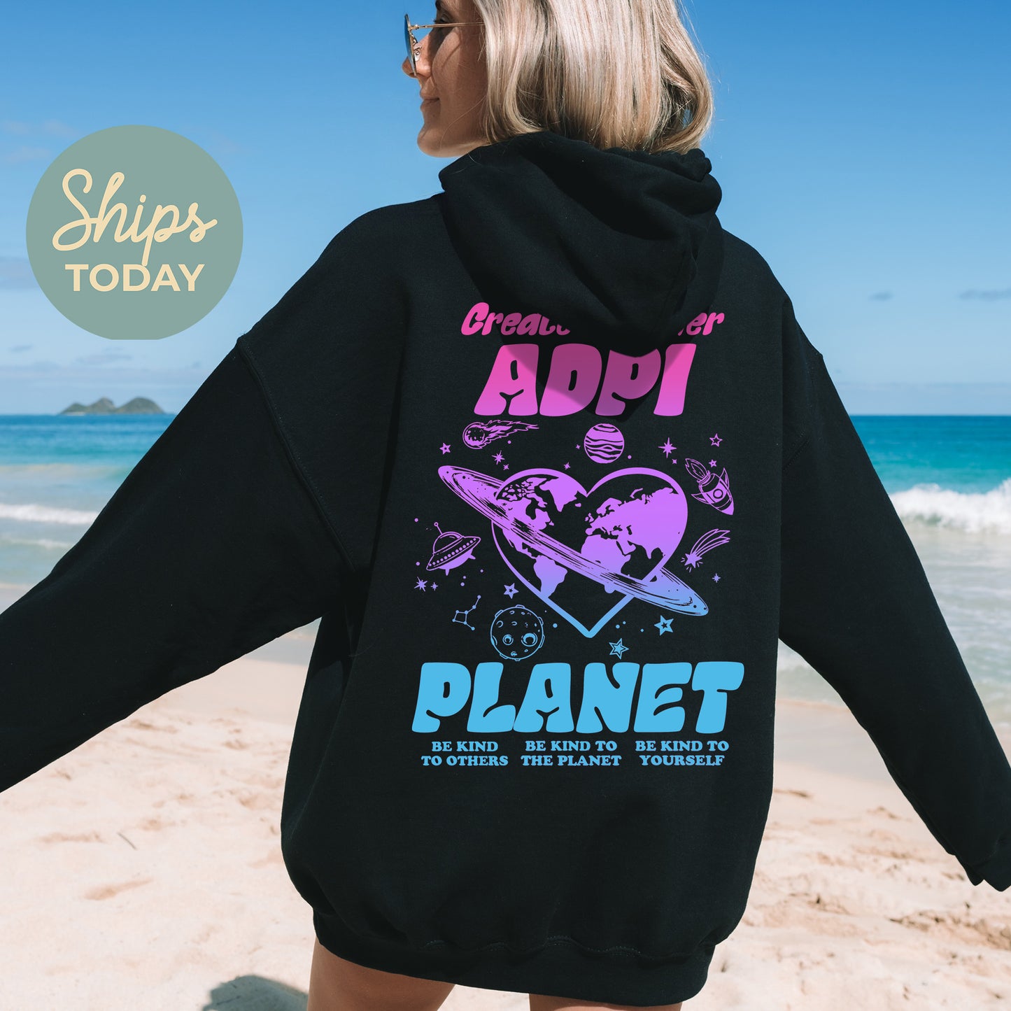 Alpha Delta Pi Ombre Worlds Sorority Hoodie _ 35542g
