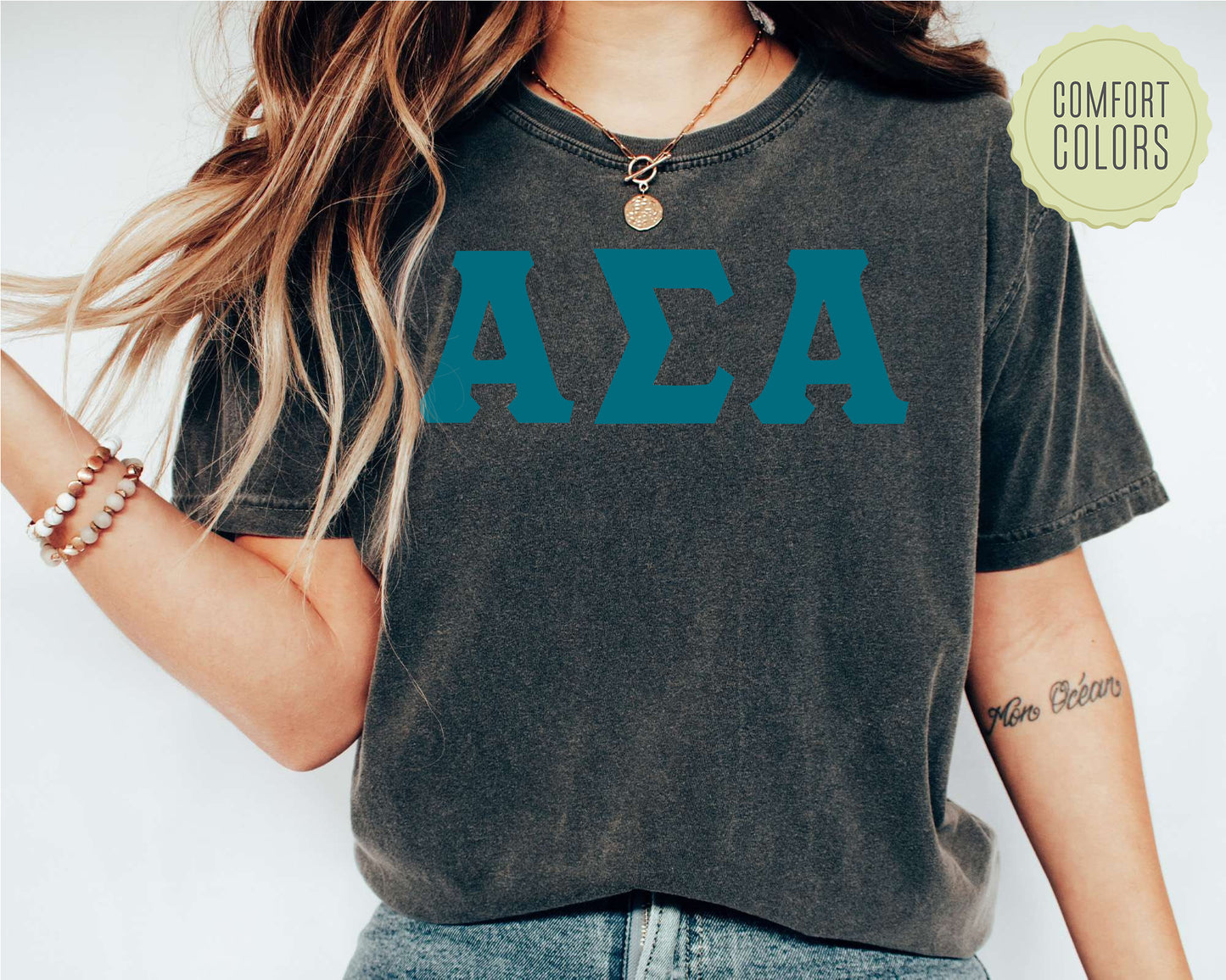 Alpha Sigma Alpha Back to the Basics Comfort Colors Sorority T-shirt _ 628g