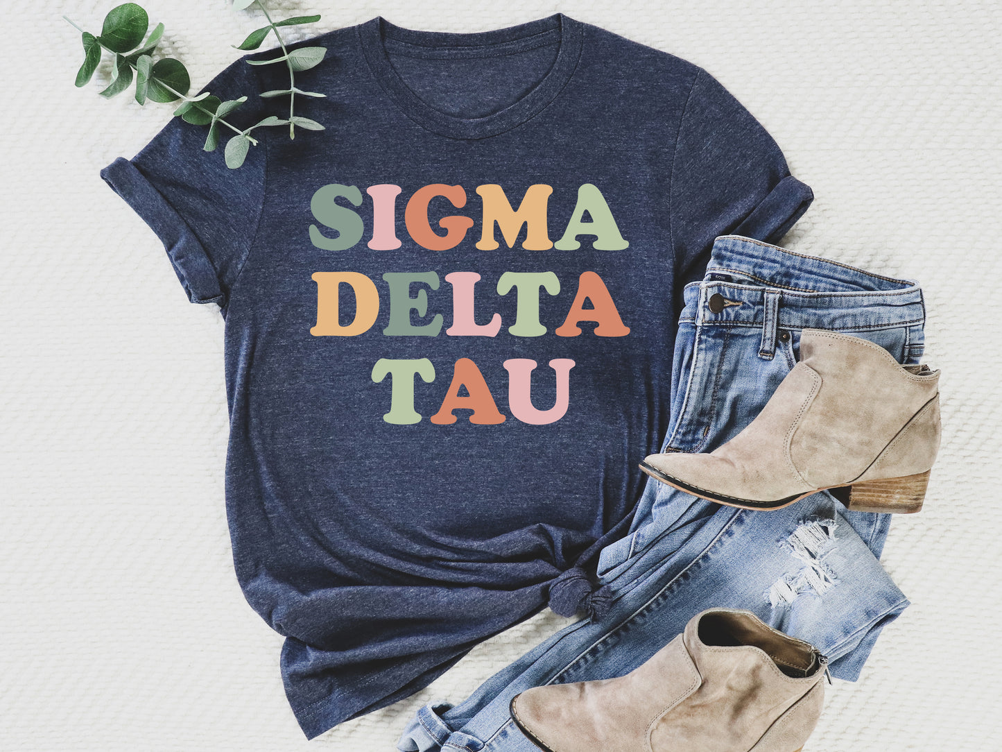 Sigma Delta Tau Bright and Proud Sorority T-shirt _ 435g