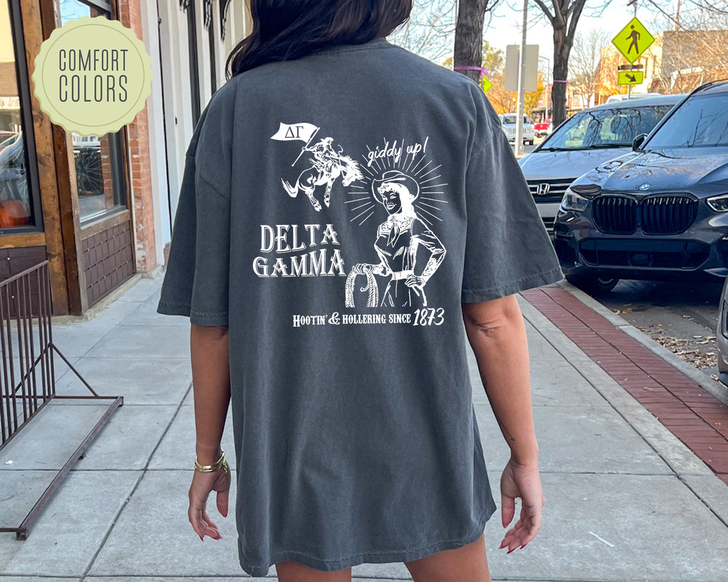Delta Gamma Howdy Cowgirl Comfort Colors Sorority T-shirt _ 35370g