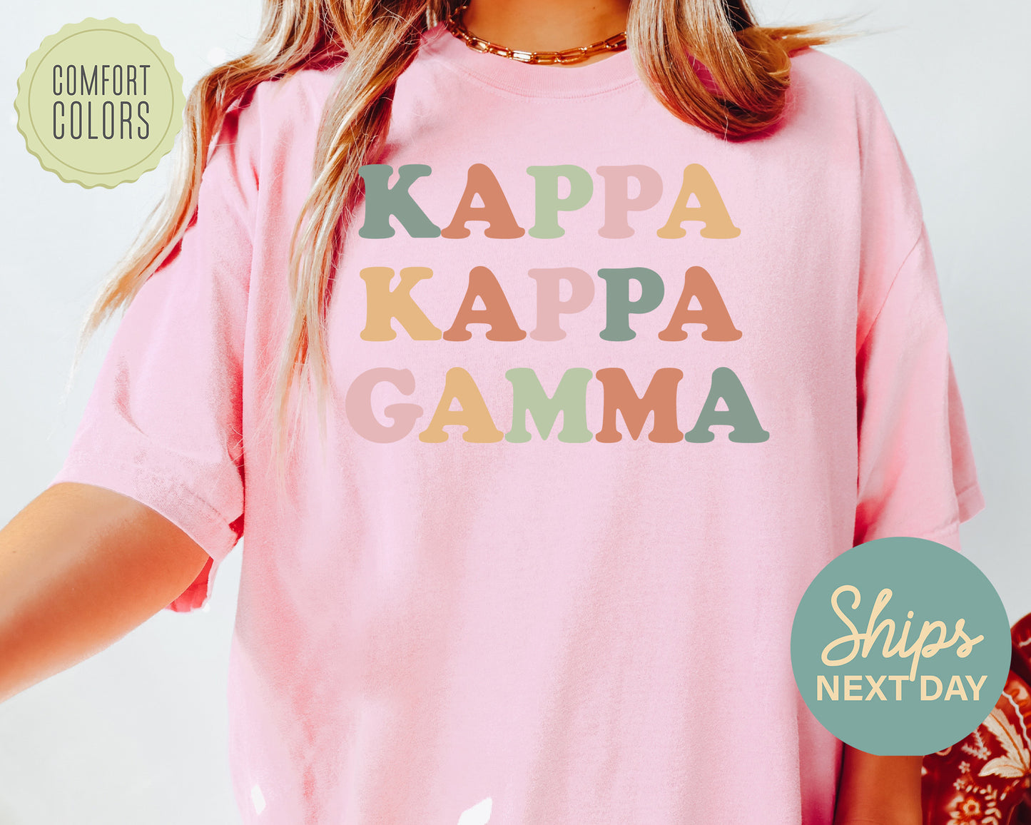 Kappa Kappa Gamma Bright and Proud Comfort Colors Sorority T-shirt _ 431g
