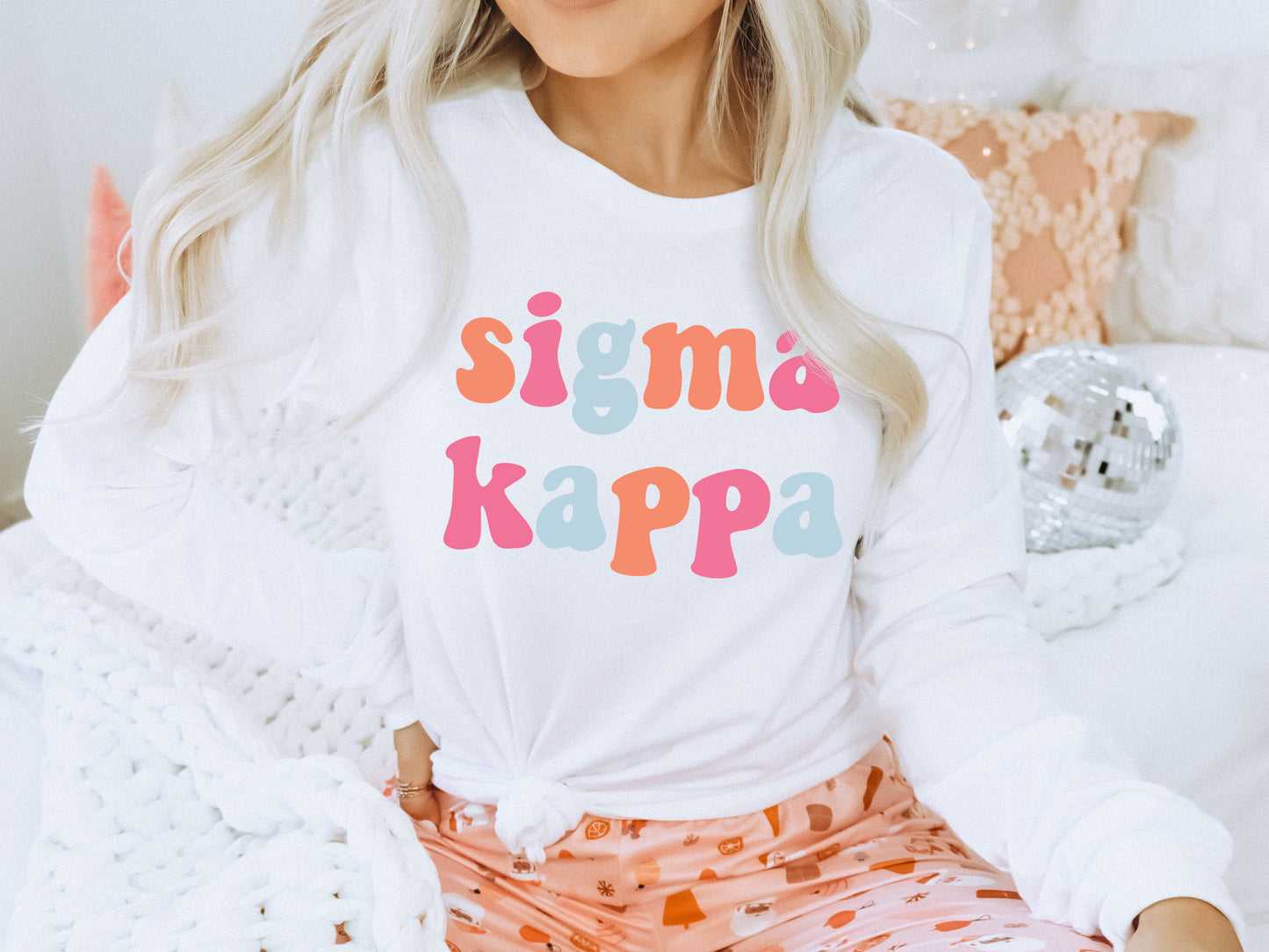 Sigma Kappa Vividly Vibrant Sorority Long Sleeve T-shirt _ 3171g