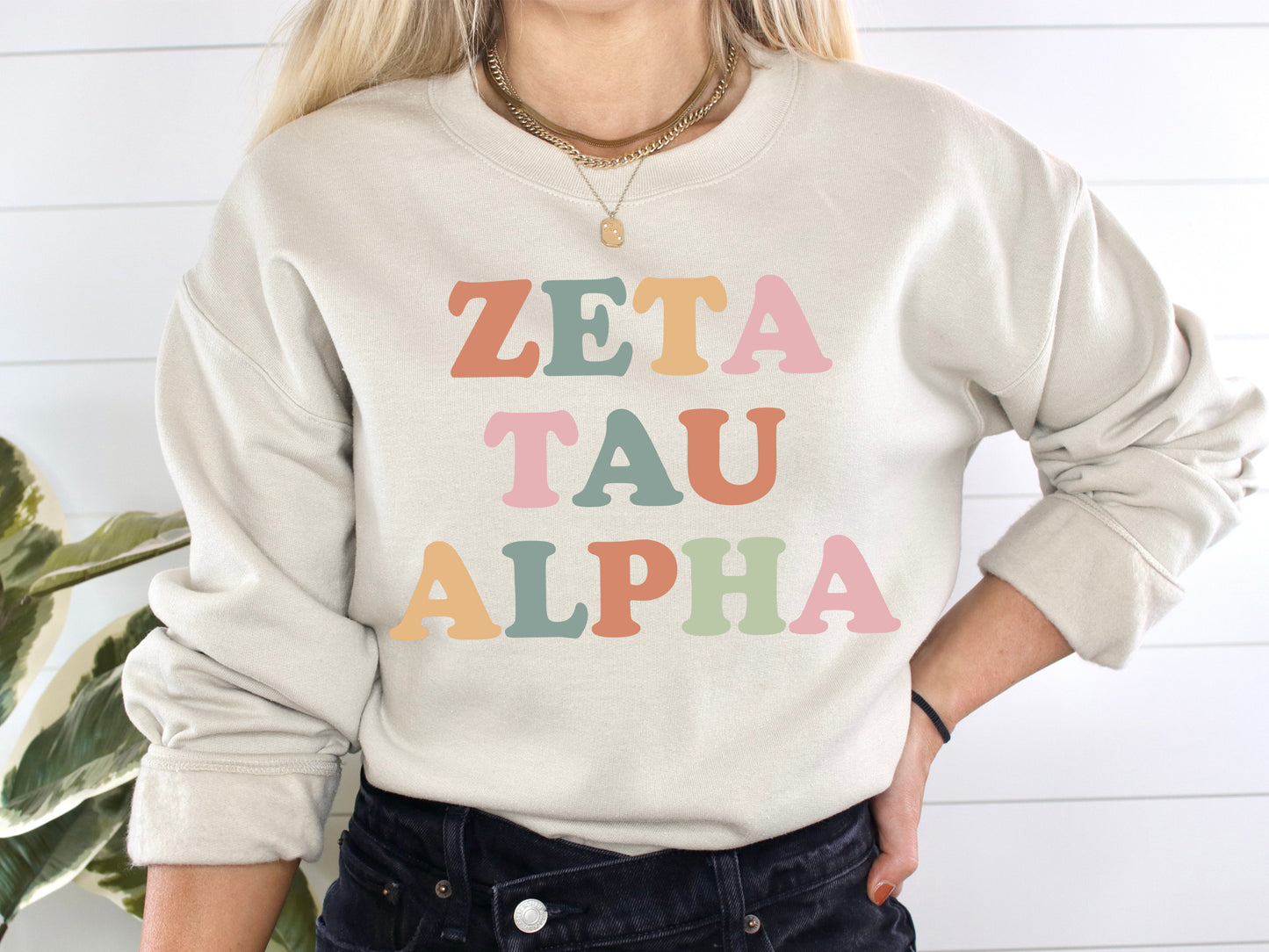 Zeta Tau Alpha Bright and Proud Sorority Sweatshirt _ 439g