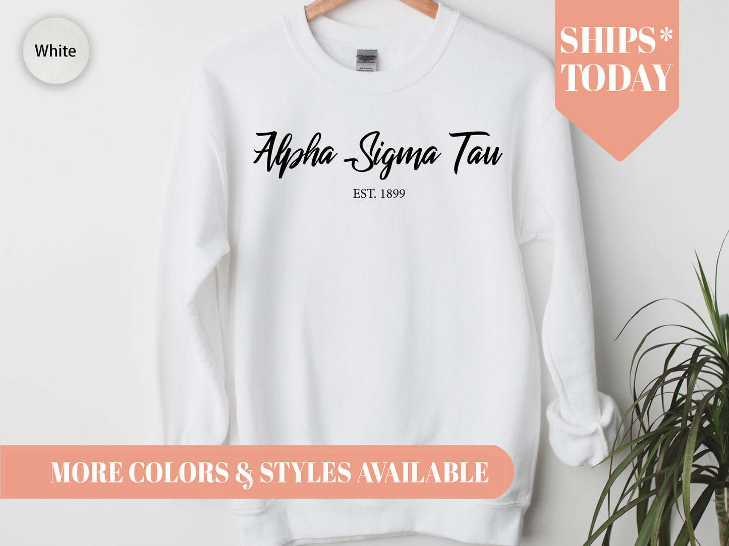 Alpha Sigma Tau Black Flowy Sorority Sweatshirt _ 84g